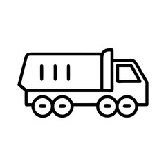 Dump truck in minimalist design, icon, vector  