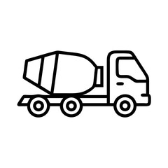 Fototapeta premium Concrete Mixer Truck in Minimalist Style, icon, vector 