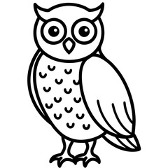 Minimal Spotted Owlet Vector on White