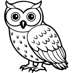 Minimal Spotted Owlet Vector on White