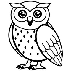 Minimal Spotted Owlet Vector on White