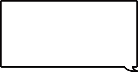 四角い、横長の黒縁のふきだし
