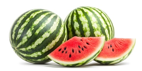 Juicy Watermelon Slices and Whole Fruit Still Life