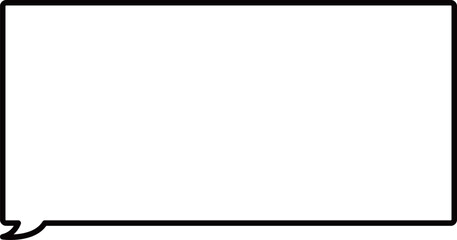 Obraz premium 四角い、横長の黒縁のふきだし