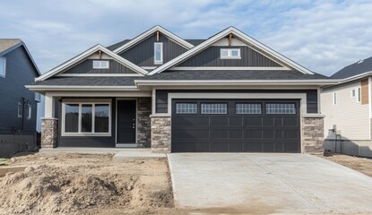 Modern home exterior, new construction