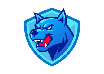 Wolf Emblem: A striking blue wolf head within a shield. Illustrating strength, protection, and fierce determination. Symbolizing loyalty, courage, and the wild.