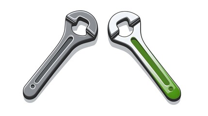 Professional EPS Vector Wrench Pictogram in Illustration Style F 2