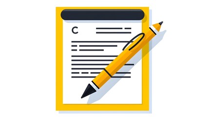 Professional Contract Icon for Business Usage. Bicolor Flat Design Illustration.