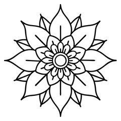 Radiant Boho Blooms Vector on White