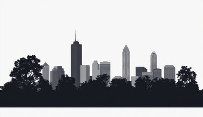 Fototapeta premium Cityscape Silhouette