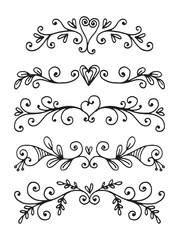 Set hand drawn wedding album ornaments