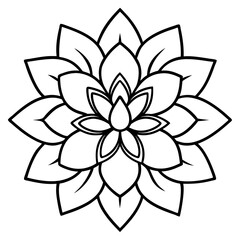 Minimal Boho Petals Vector on White