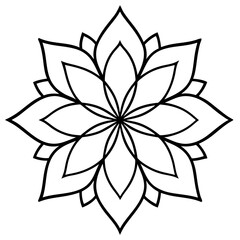 Minimal Boho Petals Vector on White