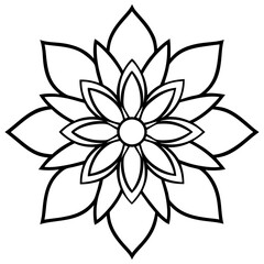 Minimal Boho Petals Vector on White