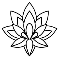 Minimal Boho Petals Vector on White