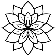 Minimal Boho Petals Vector on White