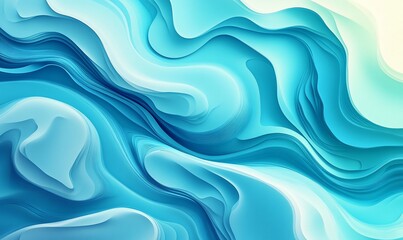 Fototapeta premium Swirling turquoise depths cascade in smooth waves