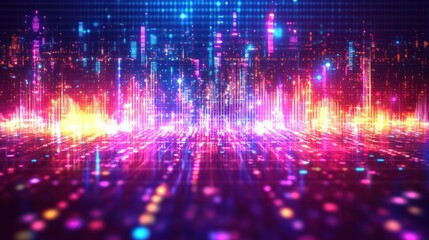 Neon Cityscape: A Digital Metropolis at Night