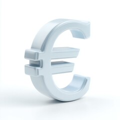Fototapeta premium A 3D Euro sign icon, crafted in bright cartoon plastic style, ideal for visualizing economic concepts and currency themes.
