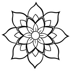 Minimal Boho Blossom Sketches Vector on White