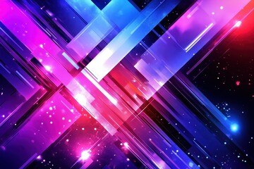 Vibrant abstract design with intersecting lines and glowing colors