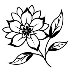 Rustic Floral Vector Set on White