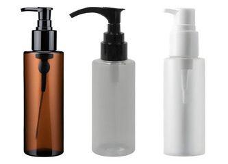 Set Transparent and Cosmetic Pump Bottles