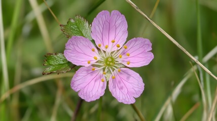 Closeup Pink Wildflower Blossom Macro Photography