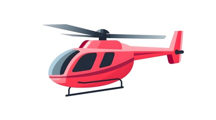 Copter Start Flat Icon in Red for Graphic Design Projects