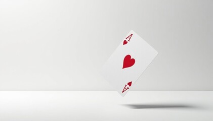 Obraz premium A lone playing card flipping in mid-air, white background , game, isolated, playing card