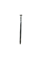 Close-Up High-Resolution Image of a Single Steel Nail Isolated on Clean White Background — Construction and Carpentry Hardware Tool
