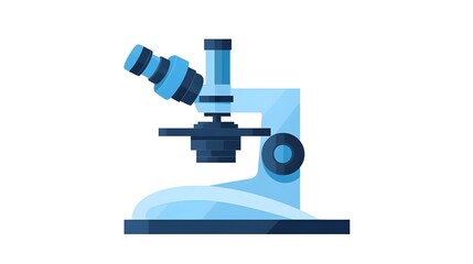 Microscope Vector Flat Style Illustration for Scientific Presentations and Educational Materials