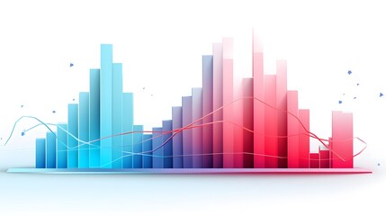 Fototapeta premium Professional 3D shape line graph infographic design vector illustration for business reports
