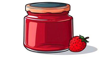 High-quality image of jam jar covered by paper on white background for commercial use