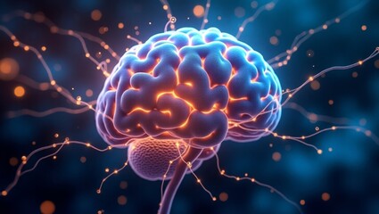 Obraz premium Intricate Brain Anatomy: A Glowing Visual of Neural Connections