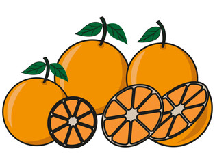 Orange and slice orange icon