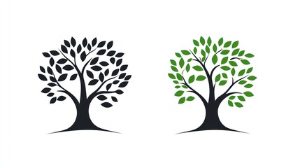 Fototapeta premium Two Tree Logos on White Background (1)