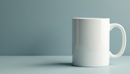Obraz premium Classic white mug, handle visible, clean background, isolated, background