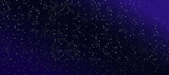 A mesmerizing view of a starry night sky filled with countless twinkling stars against a deep blue and purple backdrop. Perfect for themes of astronomy, space exploration, and cosmic beauty.