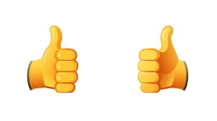 Happy and Adorable Vector Illustration of Hand Showing Thumb Up Gesture