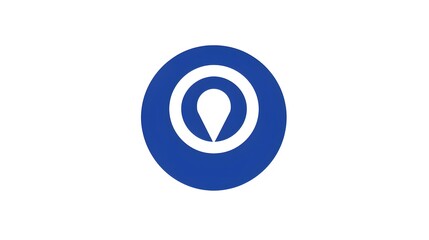 Professional map marker round stamp icon symbol for graphic design projects