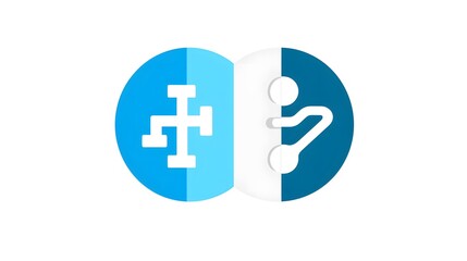 Obraz premium Medical connector icon with flat design, symbol, colored background. Professional healthcare concept.