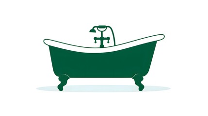 Modern flat glyph style bathroom icon for eco-friendly concepts and design projects