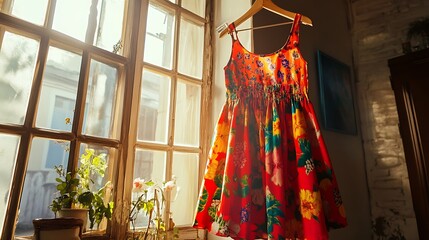 vibrant floral dress 