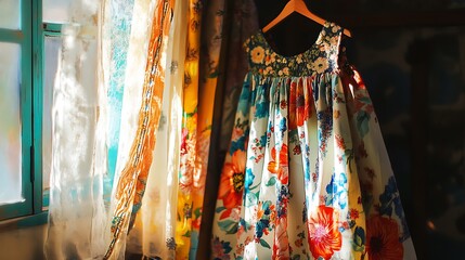 vibrant floral dress 