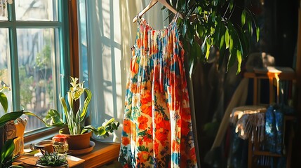 vibrant floral dress 