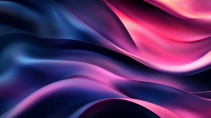 Obraz premium Wavy ribbons of fuchsia and blue