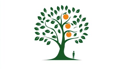 Obraz premium Fruit Tree Logo Design