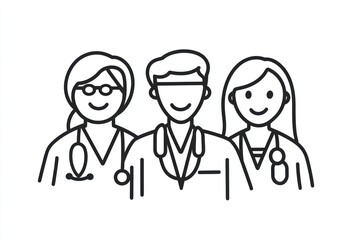Healthcare Team Portrait Illustration