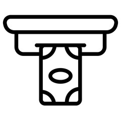 Atm Machine Cash Line Icon